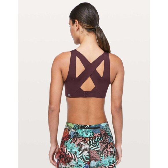 Lululemon Enlite Dark Adobe Cross Back High Support Sports Bra 34DD - Picture 1 of 7